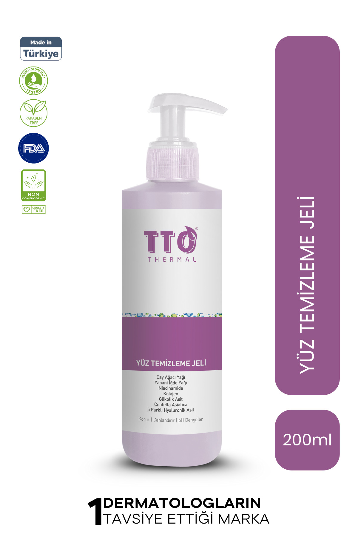 TTO Yüz Temizleme Jeli 200 ml – Normal, Akneli ve Rozalı Ciltler İçin Arındırıcı Bakım