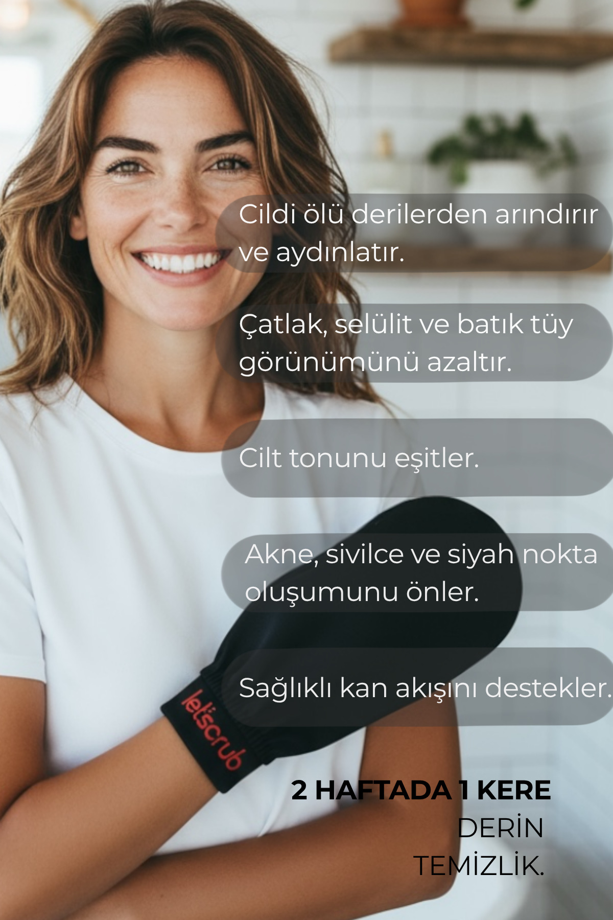 LET'SCRUB 1 Adet Siyah Banyo Duş Kesesi Peeling Eldiveni %100 Floş Ipek Normal Ciltler Için - Görsel 3