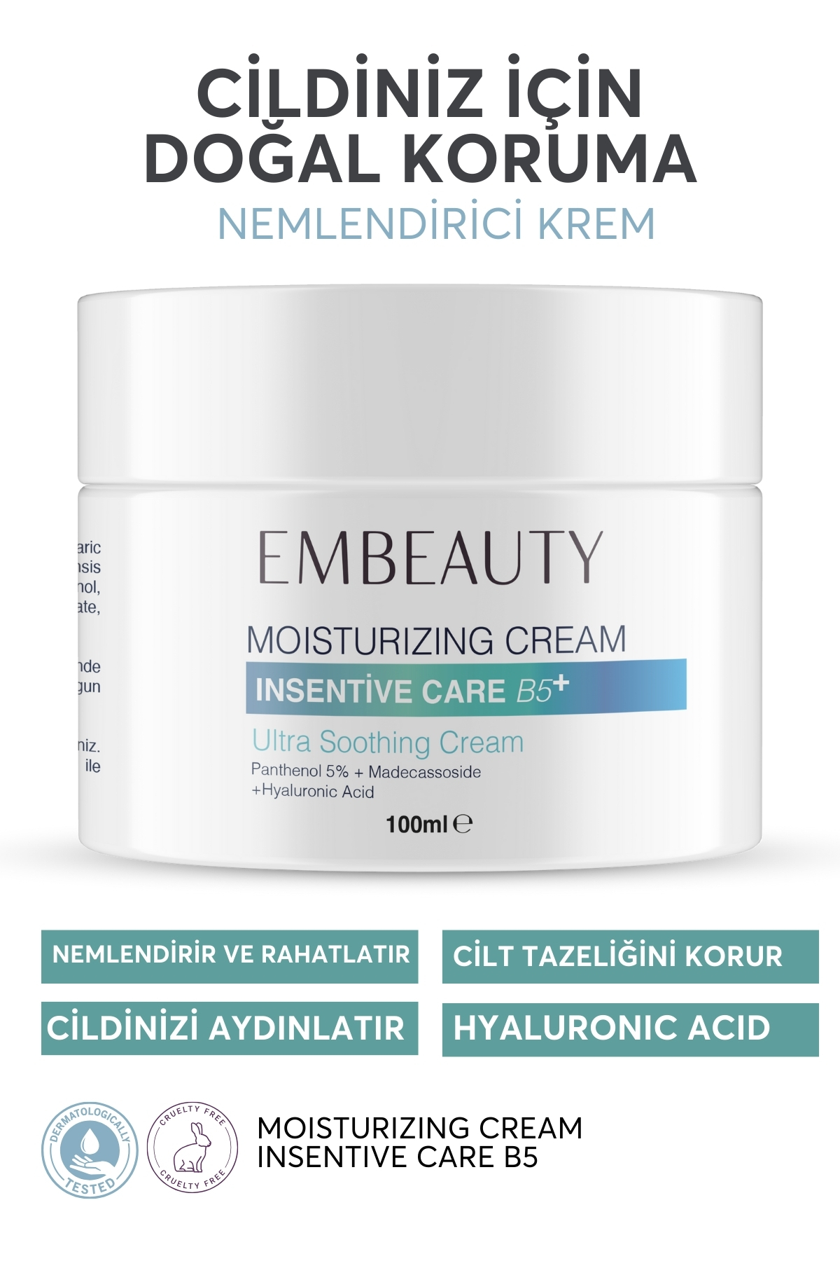 Embeauty Cilt Yenileyici -Bariyer Güçlendirici ve Hyalüronik Asit-Panthenol içerikli Yoğun Nemlendirici Krem