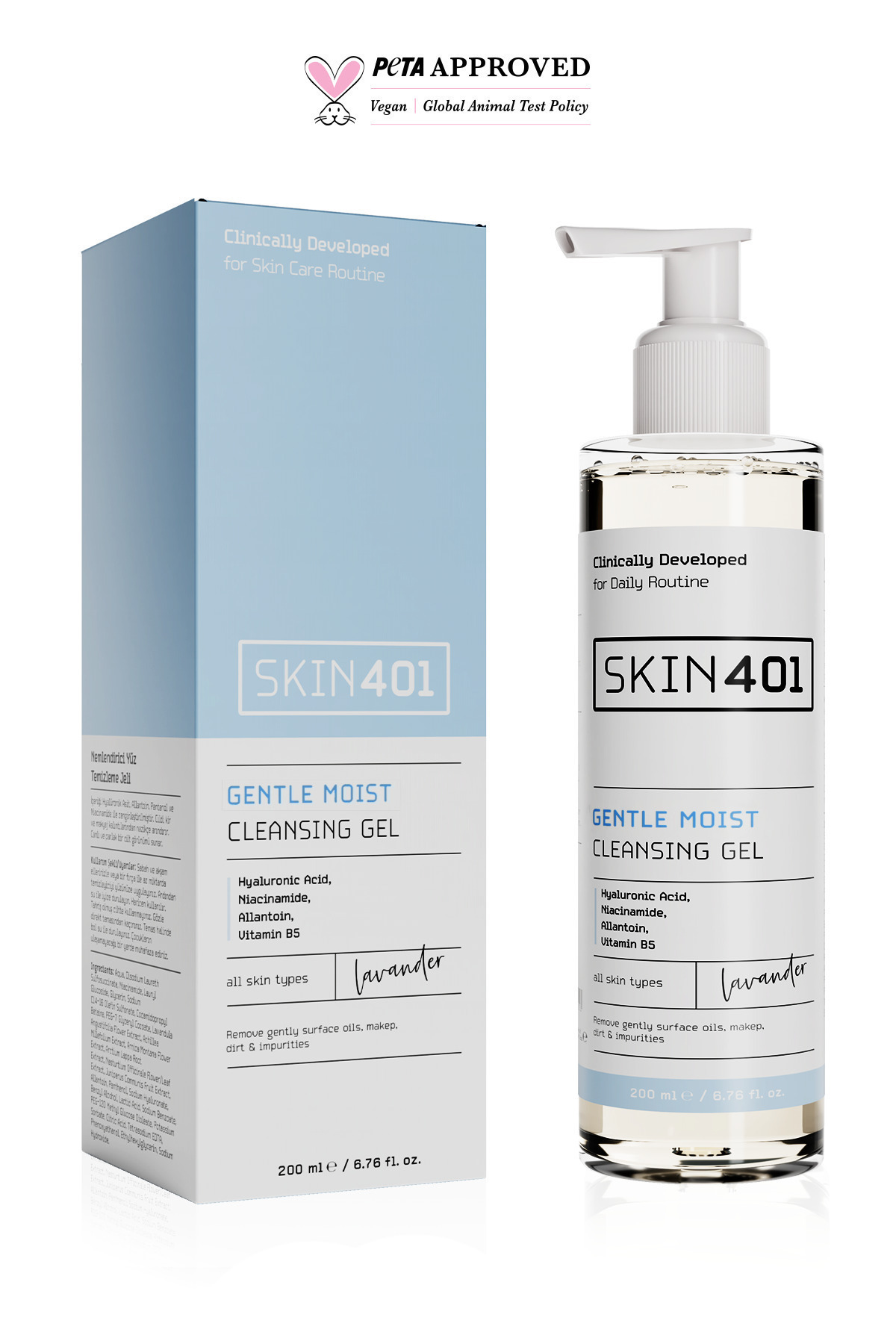 Skin401 Nemlendirici Tazelik Ve Parlaklık Veren Yüz Temizleme Jeli 200ml