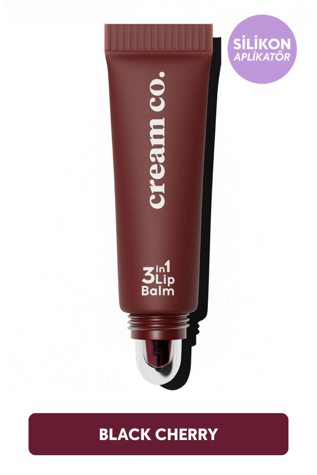 Cream Co. Nemlendirici Parlatıcı 3in1 Lip Balm | Dudak Bakım | Black Cherry Bordo | Hyaluronik Asit Seramid