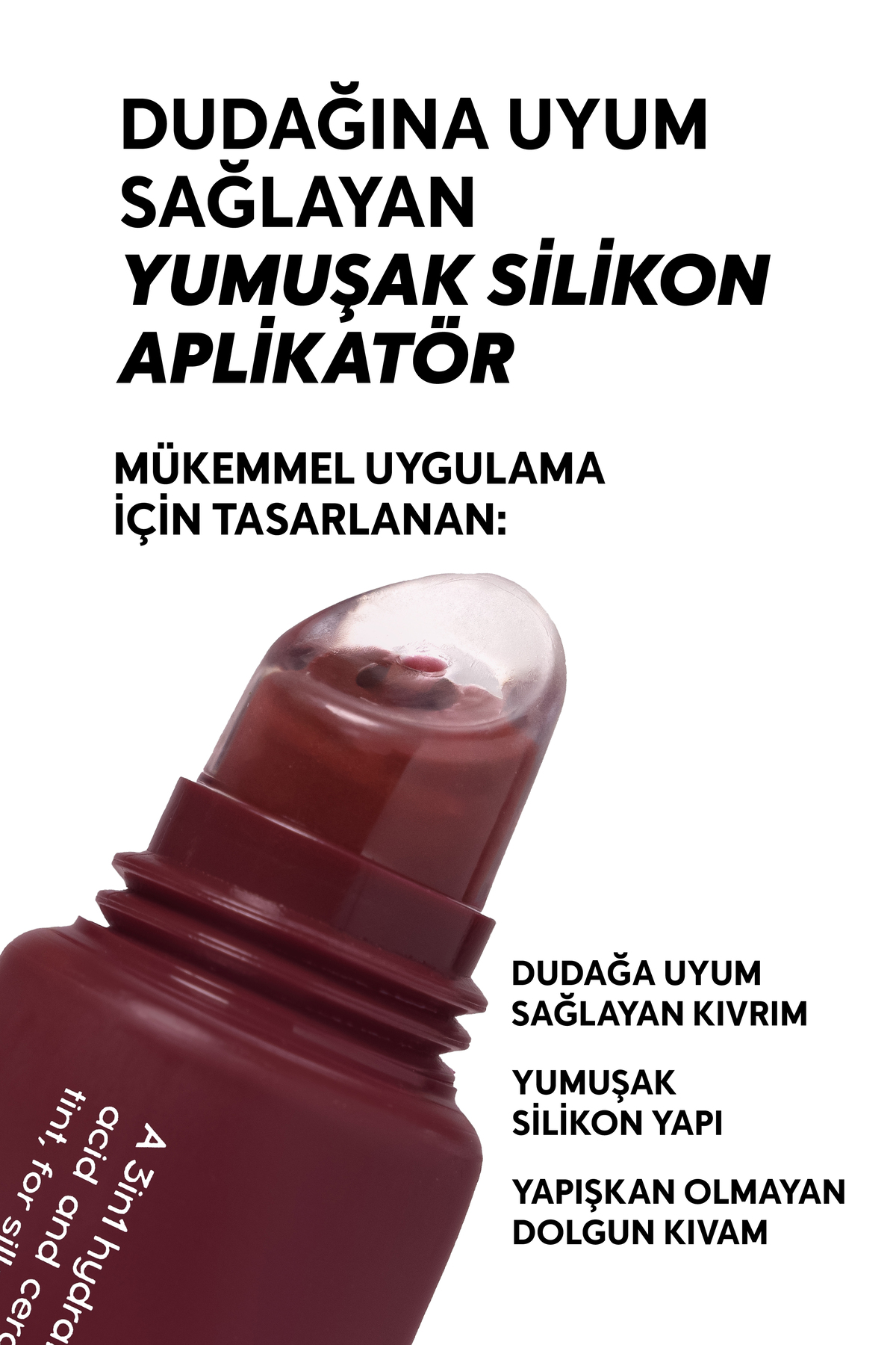 Cream Co. Nemlendirici Parlatıcı 3in1 Lip Balm | Dudak Bakım | Black Cherry Bordo | Hyaluronik Asit Seramid - Görsel 3