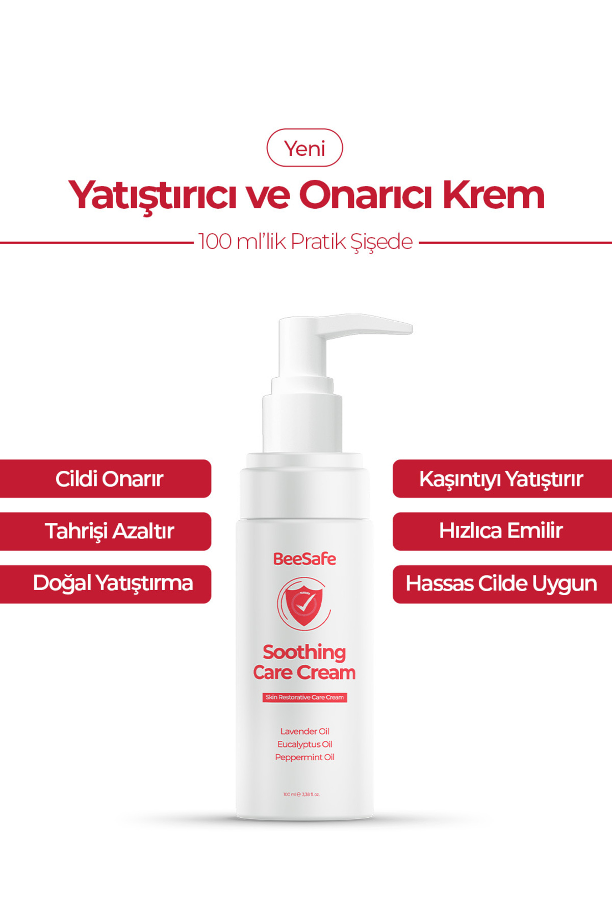 BeeSafe Yatıştırıcı ve Onarıcı Krem (Lavanta, Okaliptus, Nane, Gliserin) - 100 ml - Görsel 3