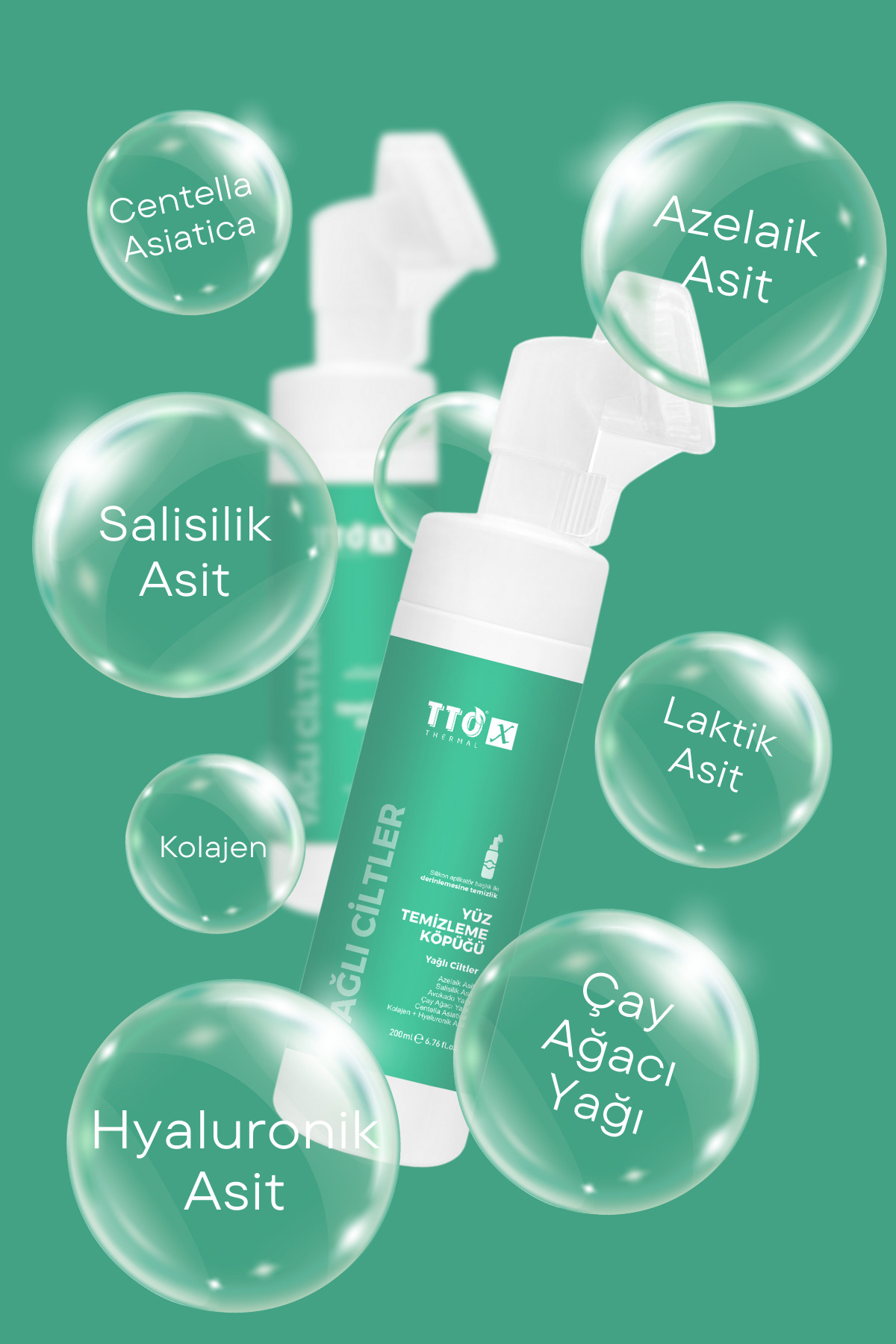 TTO X Yağlı Ciltler İçin Aplikatörlü Yüz Temizleme Köpüğü 200 ml Çay Ağacı Yağlı Arındırıcı Temizleyici - Görsel 3