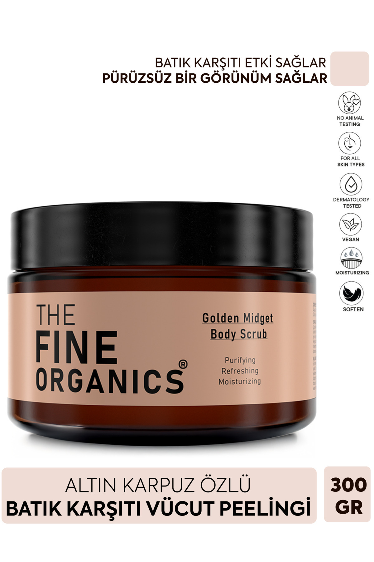 THE FINE ORGANICS Minyatür Altın Karpuz Özlü Besleyici ve Arındırıcı Batık Karşıtı Vücut Peelingi