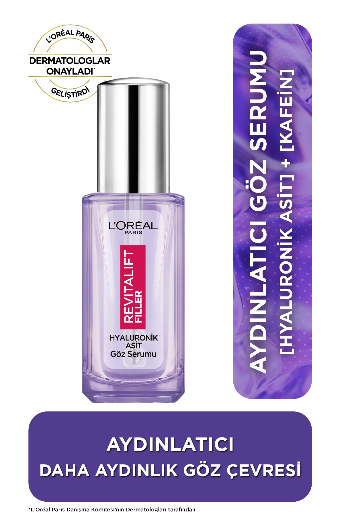 L'Oreal Paris Revitalift Filler [Hyaluronik Asit+Niasinamid+Saf Kafein] Aydınlatıcı, Kırışıklık Karşıtı Göz Serumu