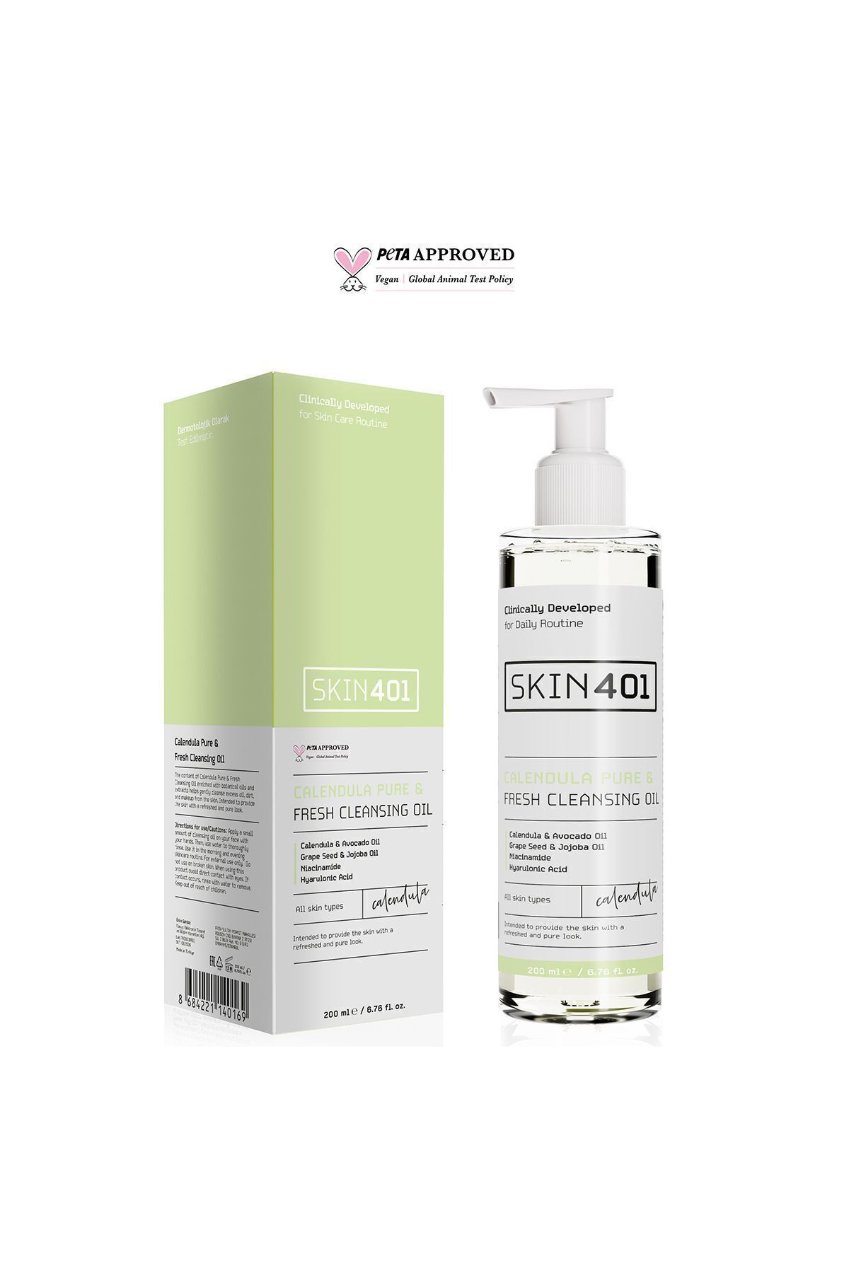 Skin401 Kalendula Saf & Tazeleyici Cilt Temizleme Yağı 200 ml