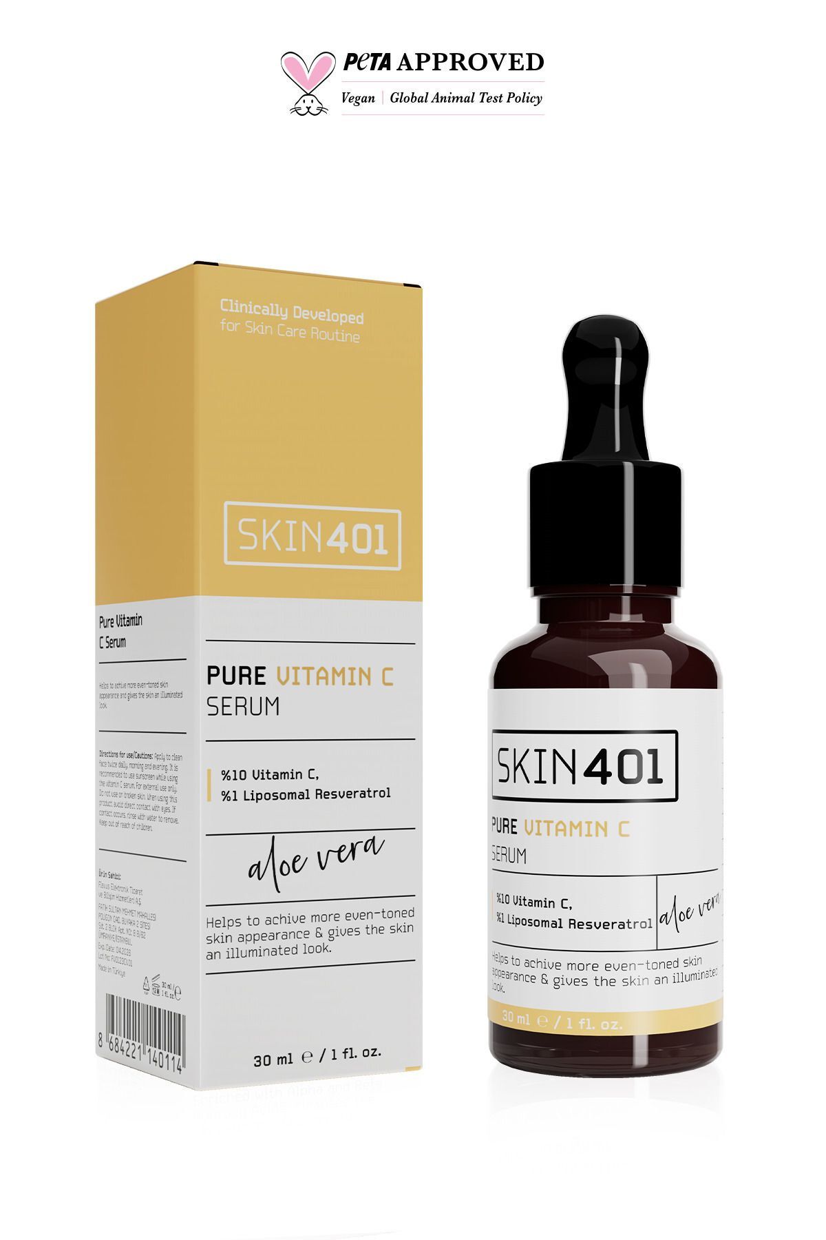 Skin401 %10 Vitamin C Aydınlatıcı Renk Tonu Eşitleyici Serum 30ml