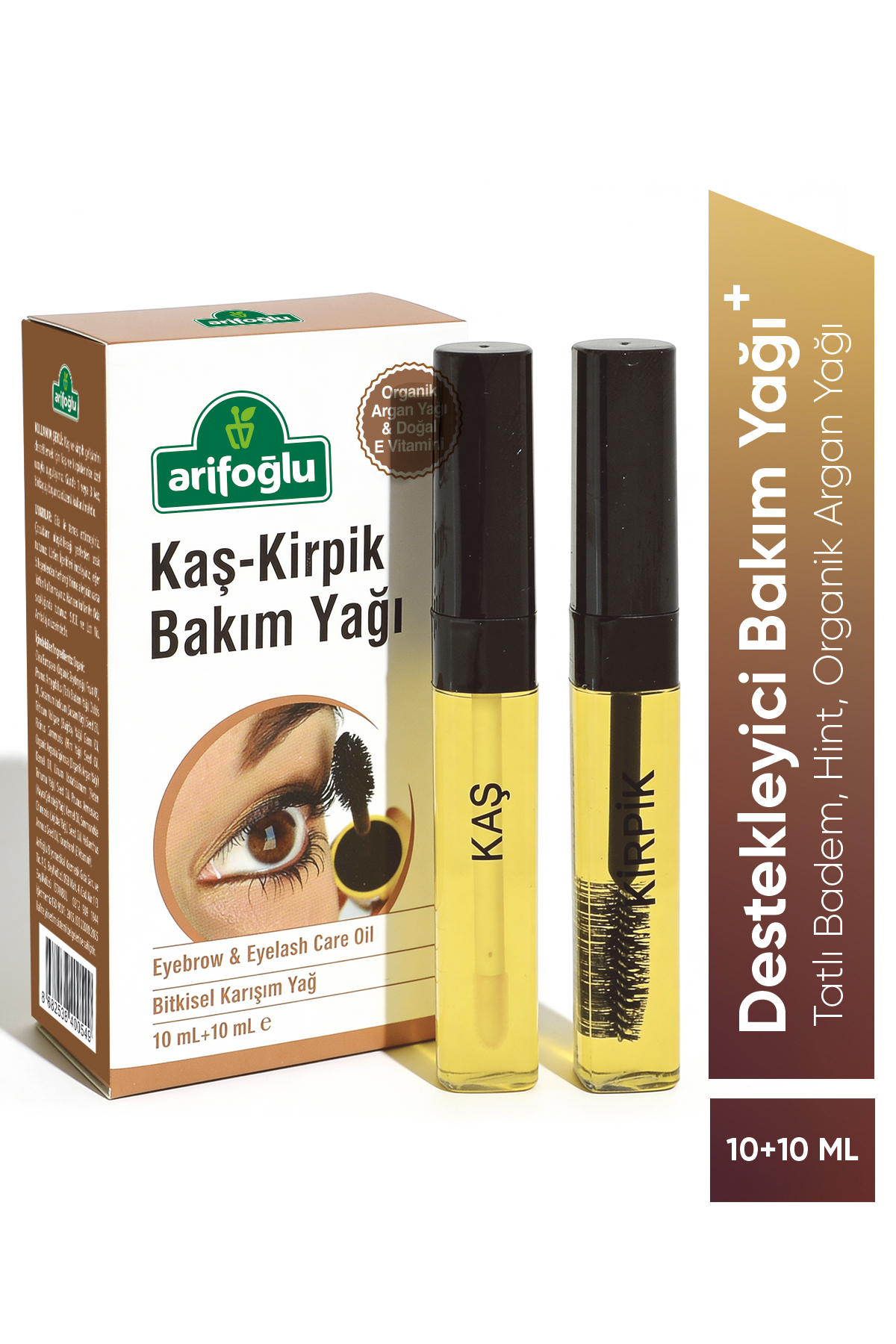 Arifoğlu Kaş Kirpik Bakım Yağı 20 ml Organik Argan Yağlı & Doğal E Vitaminli