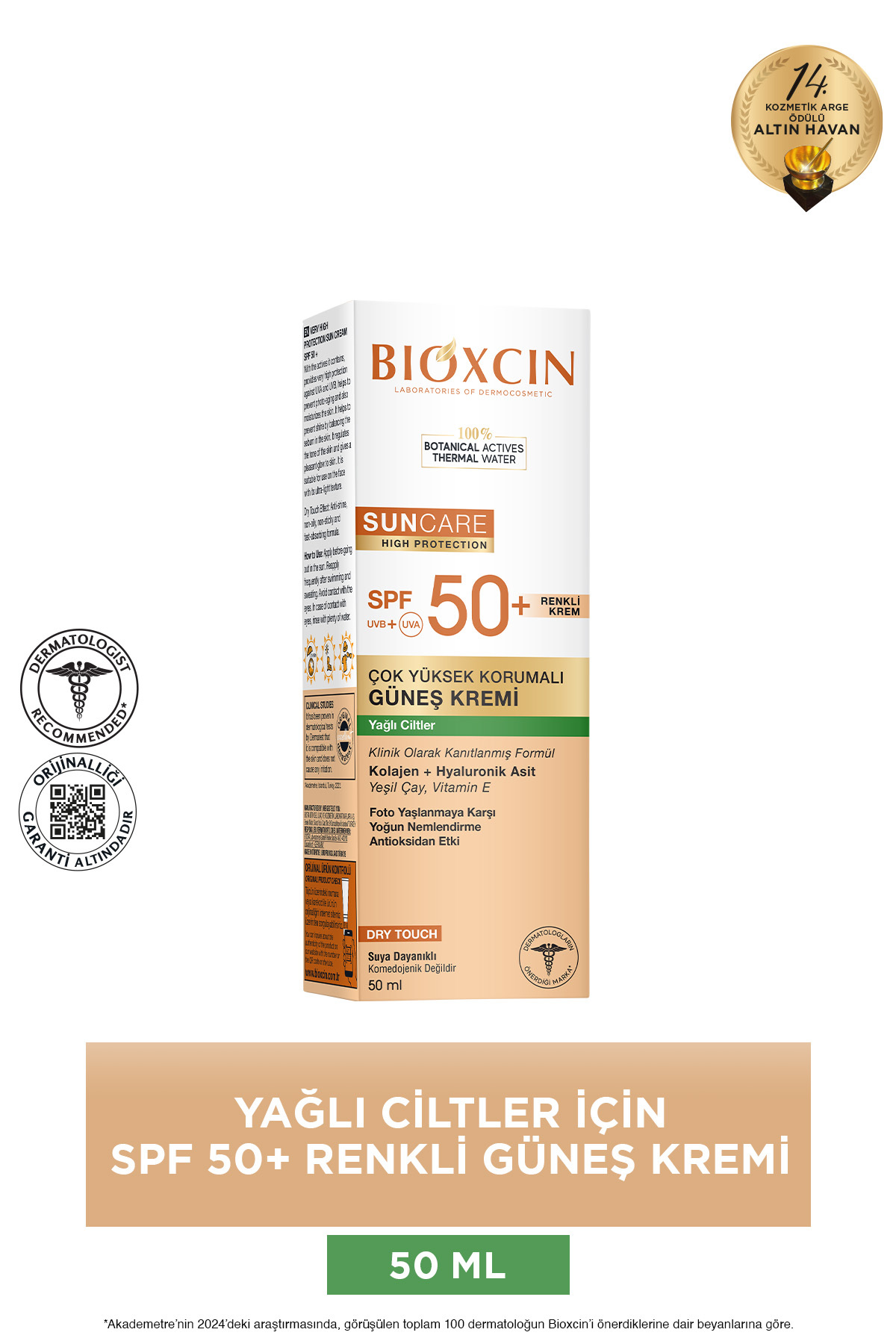 Bioxcin Suncare Yağlı Ciltler İçin Renkli Güneş Kremi SPF50+ 50ml