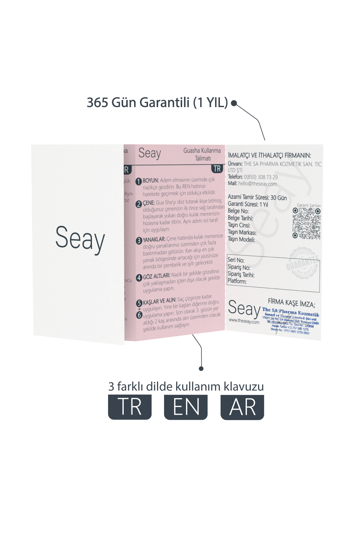 Seay Pembe Kuvars Roller Ve Pembe Kalp Gua Sha Yüz Masaj Aleti Seti Keseli Değerli Doğal Taş Sertifikalı - Görsel 3