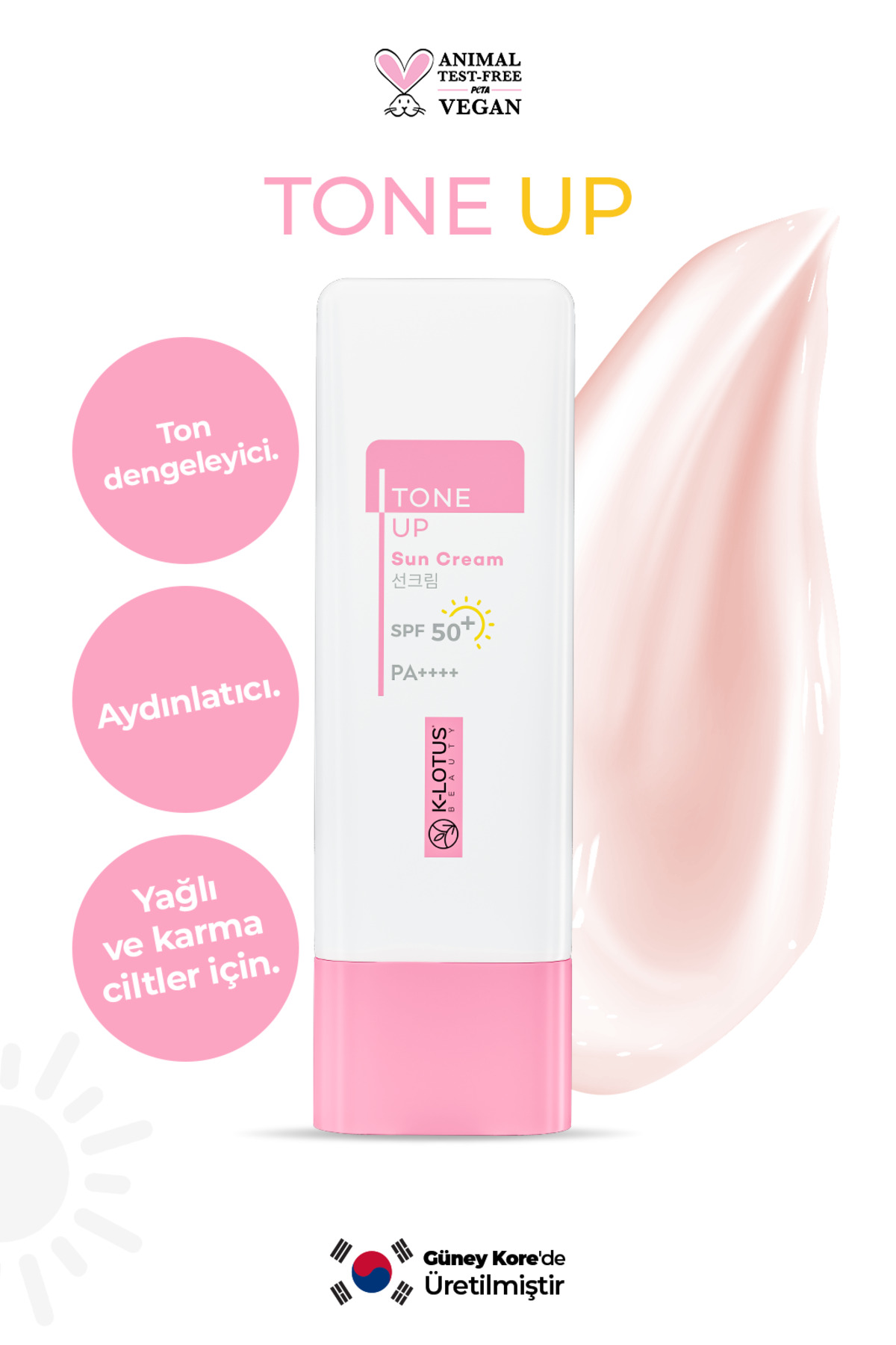 K-Lotus Beauty Tone Up Ton Dengeleyici Ve Aydınlatıcı Yüz Güneş Kremi Spf50 /pa 50ml