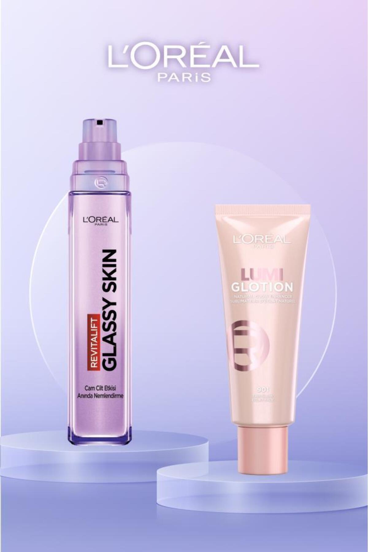 L'Oreal Paris Revitalift Filler Glassy Skin Cam Cilt Etkili Krem + 901 Fair Glow Glotion Işıltı Seti