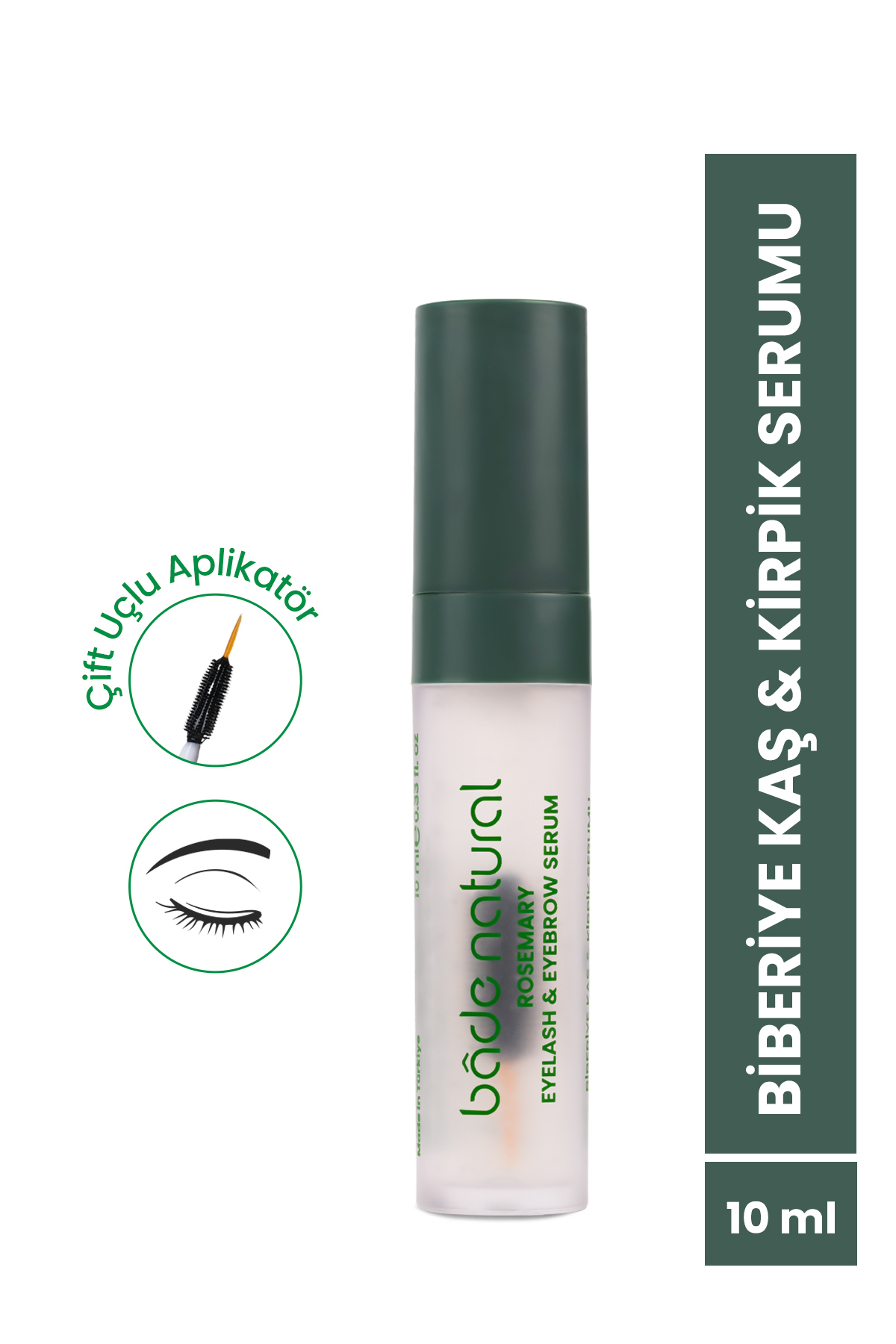 Bade Natural Biberiye Yağı Kaş Kirpik Bakım Serumu Besleyici ve Güçlendirici 10 ml