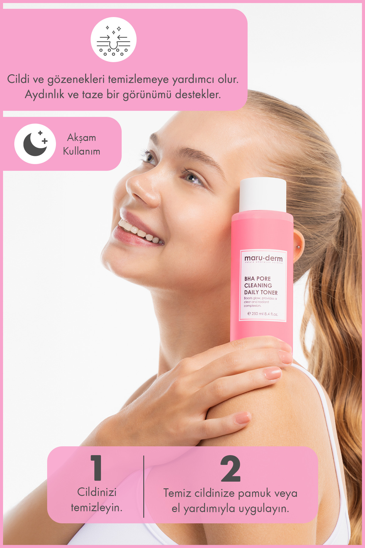 Maru.Derm Bha Tonik | Gözenek Sıkılaştırıcı, Siyah Nokta Karşıtı 250 ML - Görsel 3