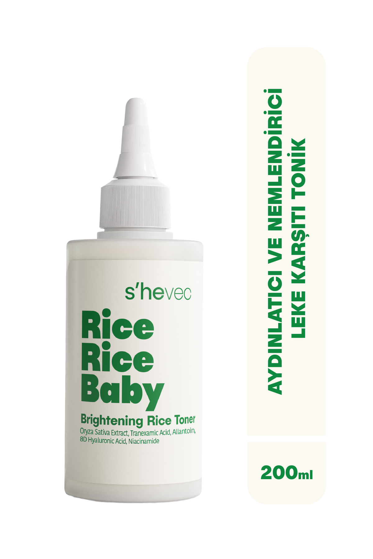 s'hevec Aydınlatıcı ve Nemlendirici Leke Karşıtı Vegan Pirinç Tonik 200 ml Rice Rice Baby