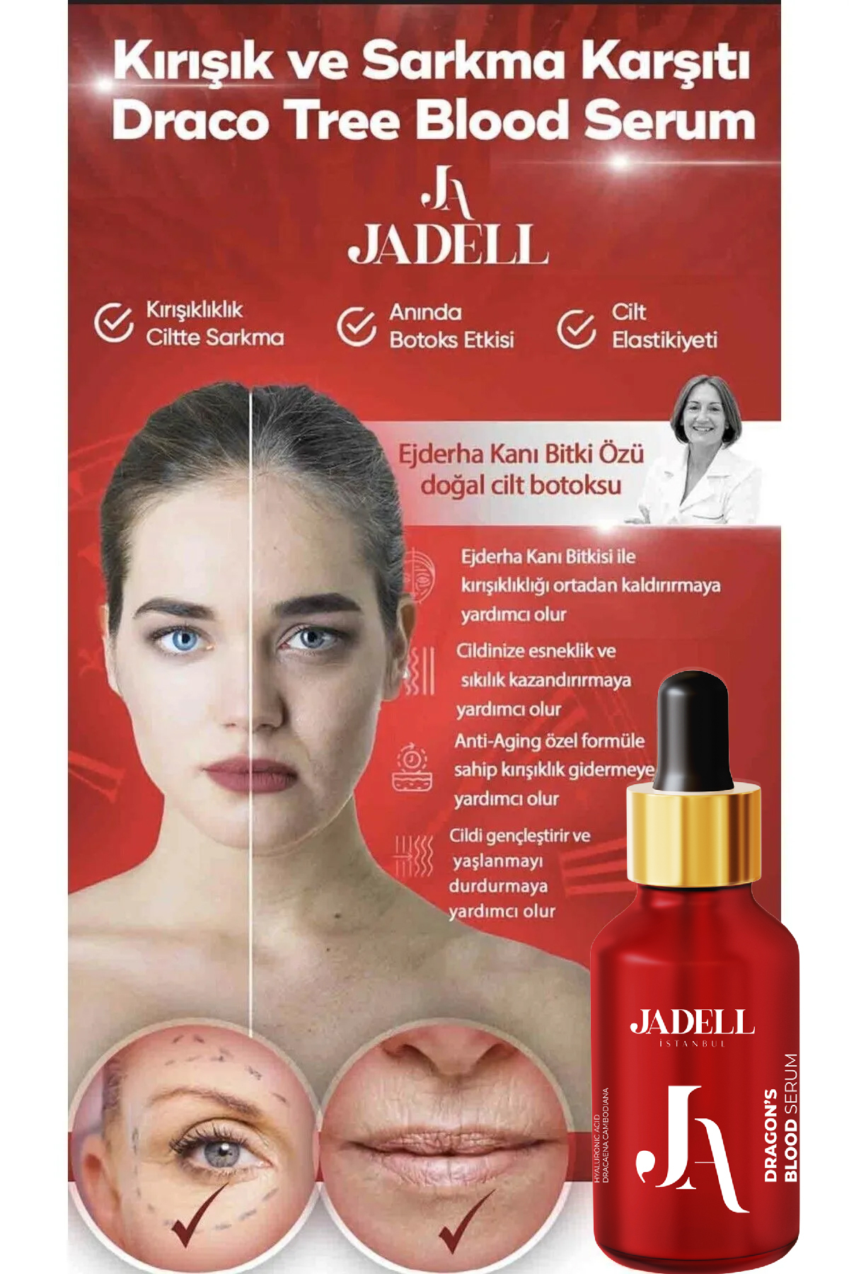 JADELL Botox Etkili Dragon's Facial Yüz Serumu 30 ml - Görsel 3