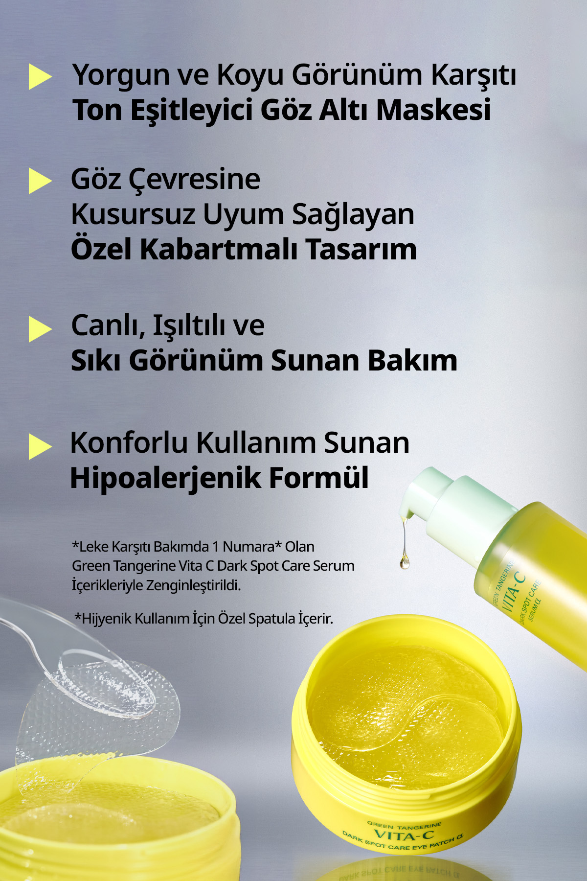 Goodal Yeşil Mandalina Özlü, Aydınlatıcı Göz Altı Maskesi GOODAL Green Tangerine Vita C Eye Gel Patch α - Görsel 3