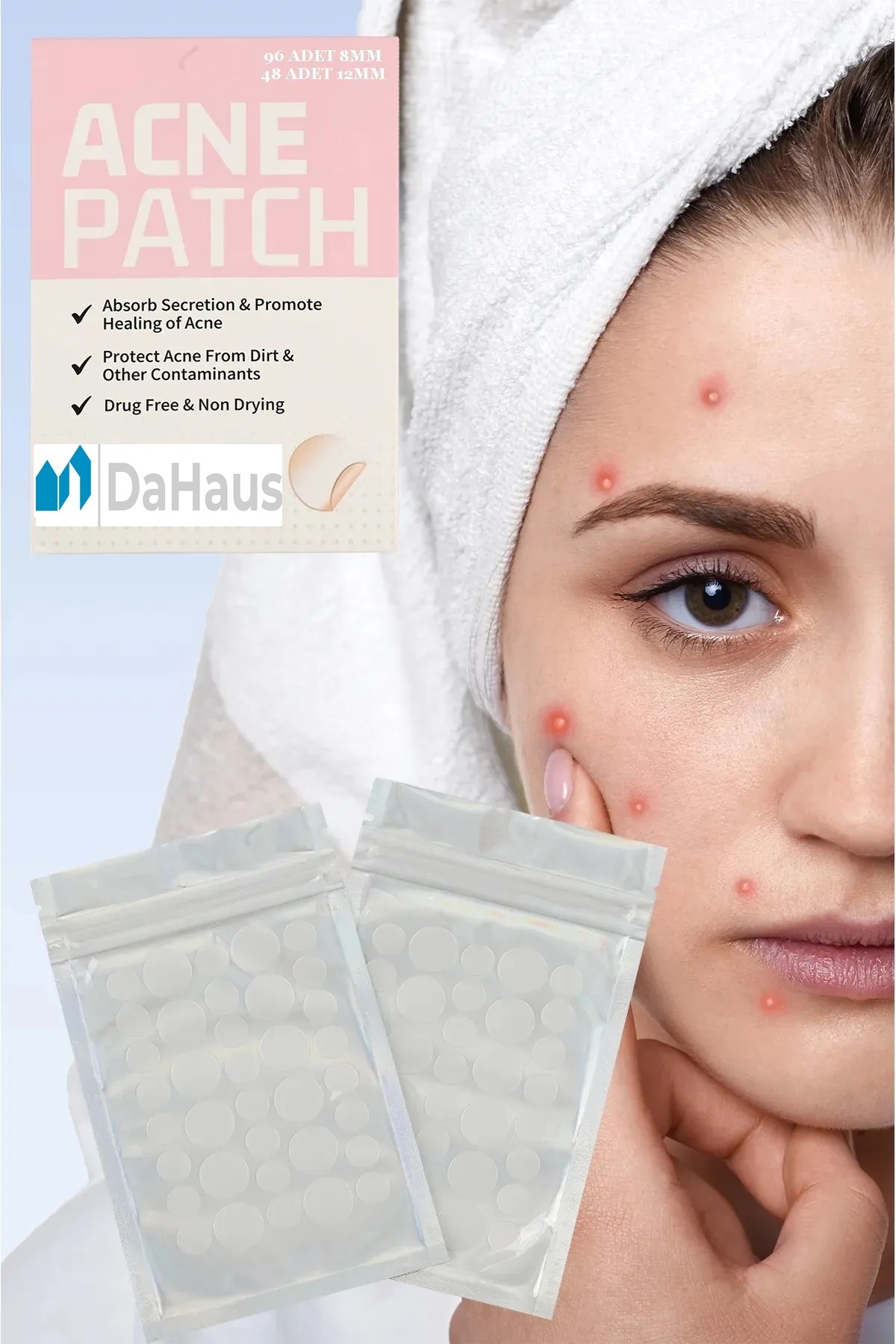 Dahaus Akne Sivilce Bandı 36 Adet Acne Patch Hidrokolloid Salisilik Asit Bantlar