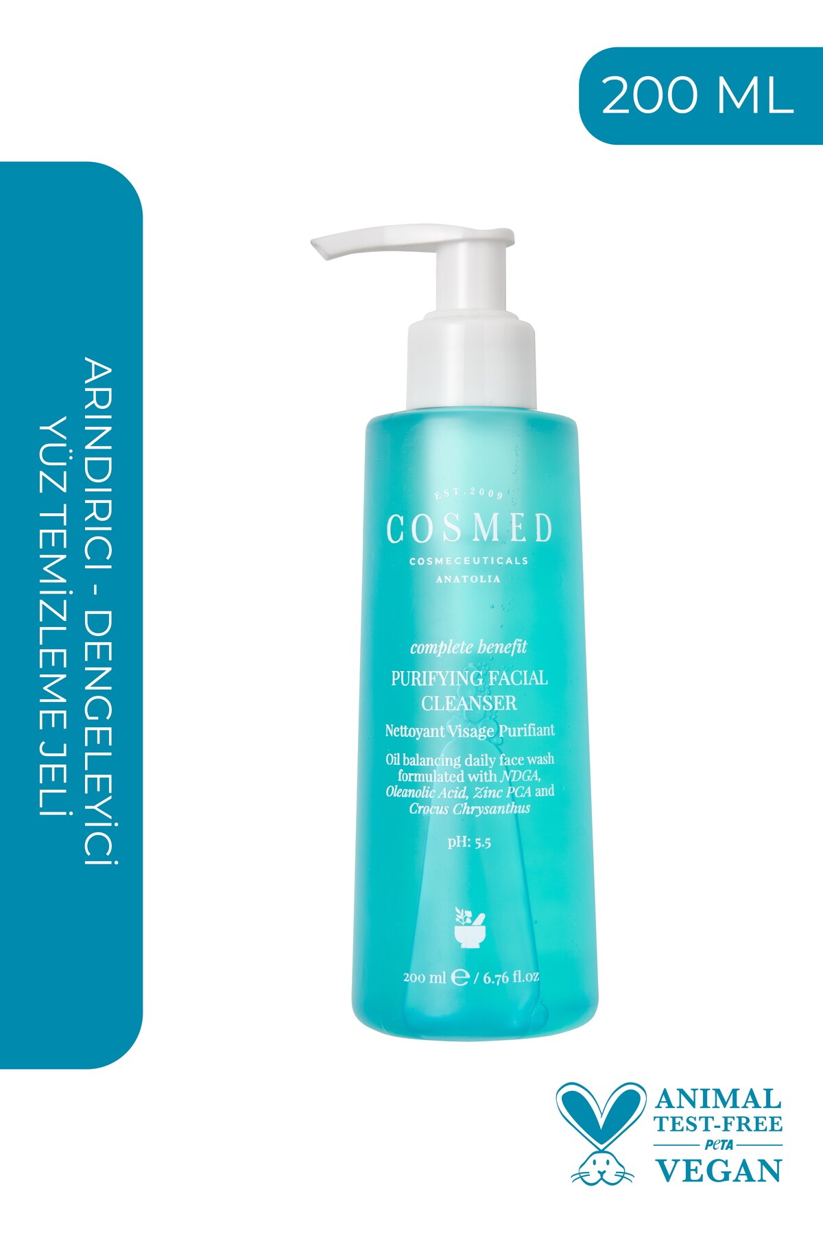 COSMED Arındırıcı - Dengeleyici Yüz Temizleme Jeli/Complete Benefit PURIFYING FACIAL CLEANSER 200ML