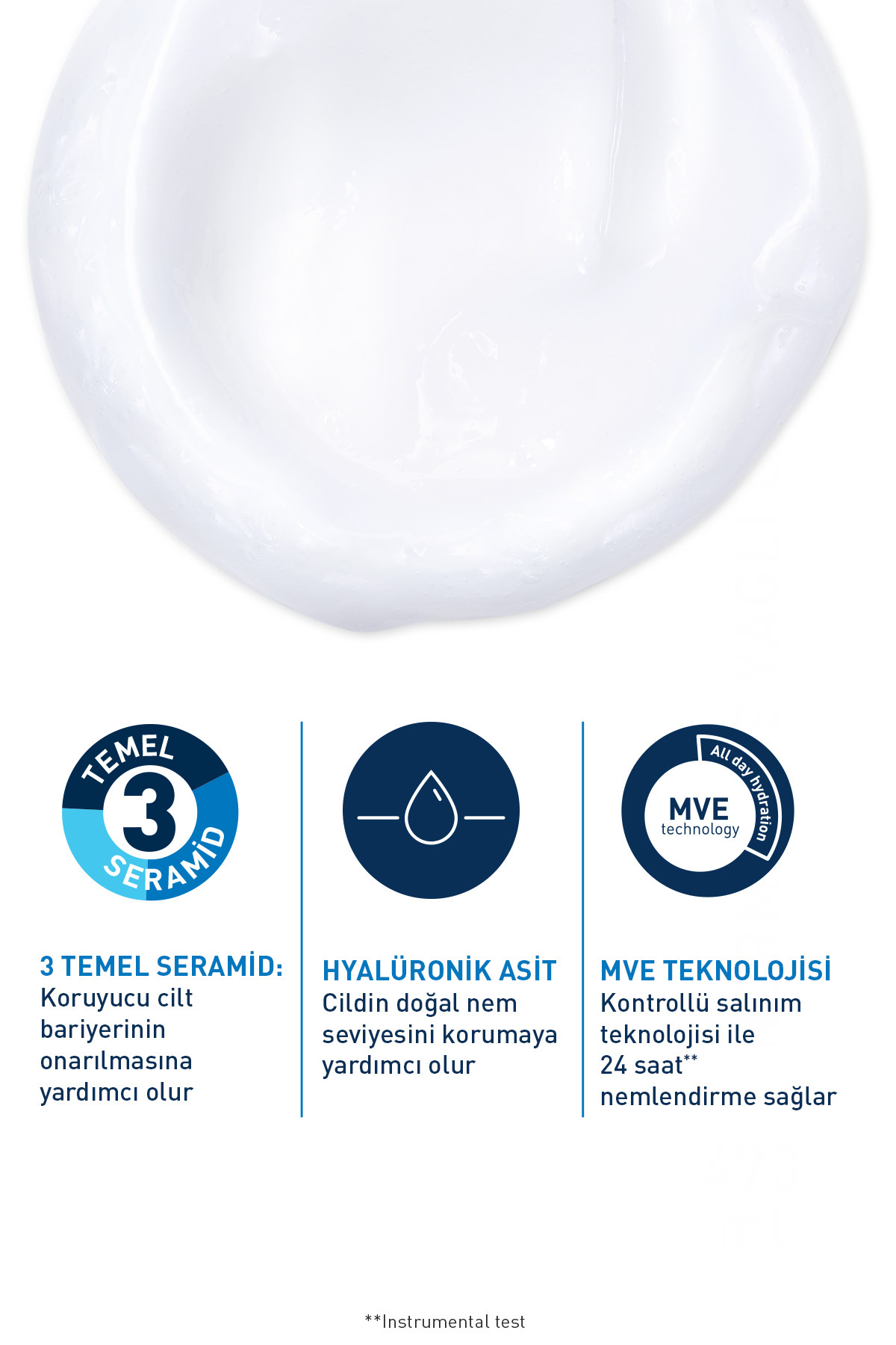 CeraVe Normal ve Kuruya Dönük Ciltler için Seramid & Hyalüronik Asit İçeren Nemlendiren Temizleyici 473 ML - Görsel 3