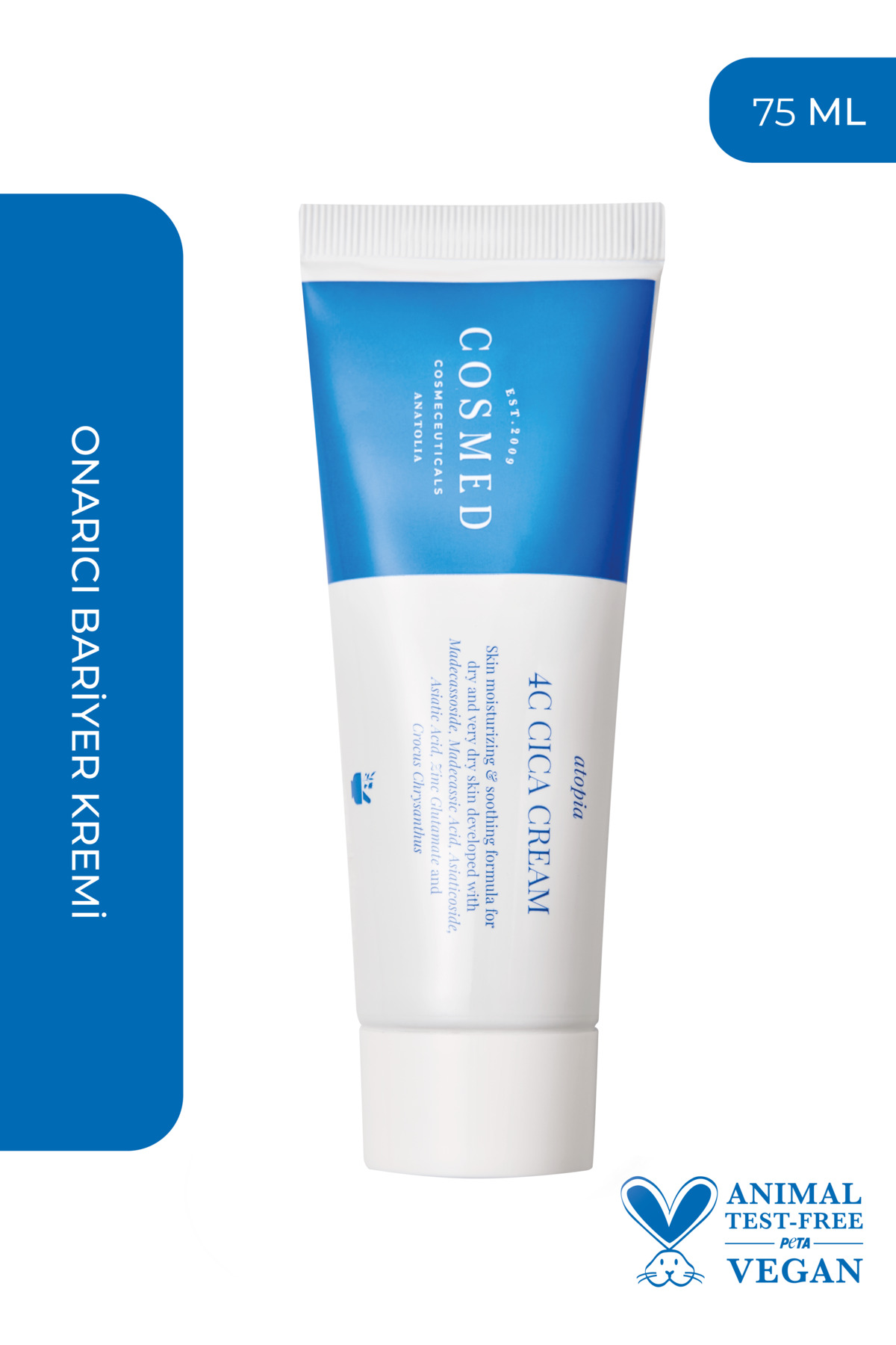 COSMED Yatıştırıcı Onarıcı Bariyer Kremi/ Atopia 4C CICA CREAM 75 ML