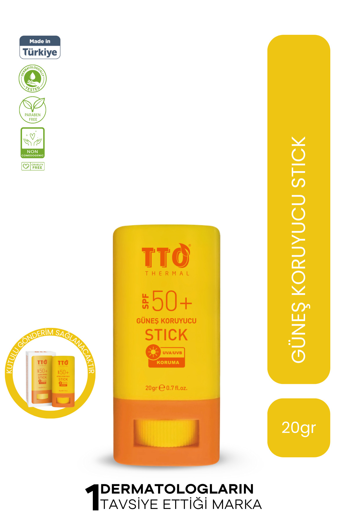 TTO Güneş Koruyucu Stick 50 SPF – UVA/UVB Koruma