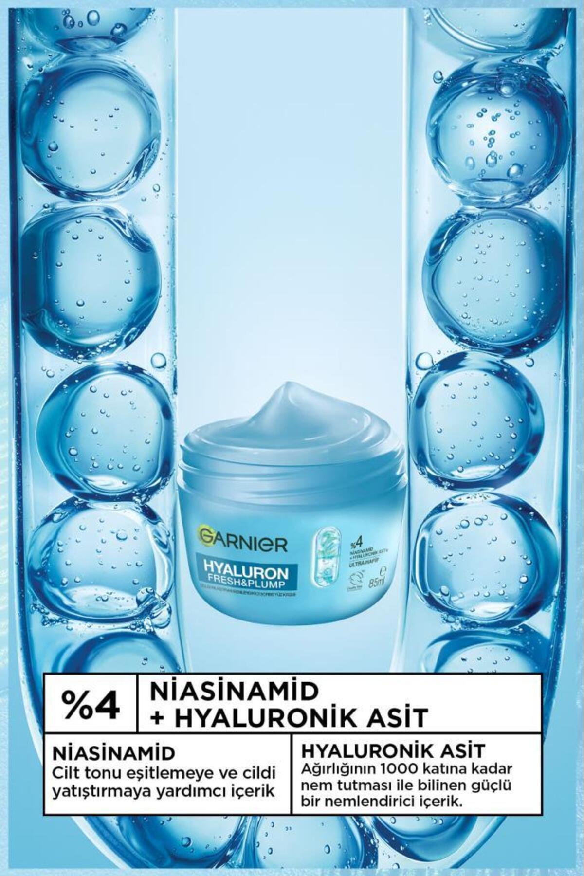 Garnier Hyaluron Fresh & Plump Dolgunlaştıran Nemlendirici Sorbe Yüz Kremi 85 ML, Vegan & Cruelty Free - Görsel 3