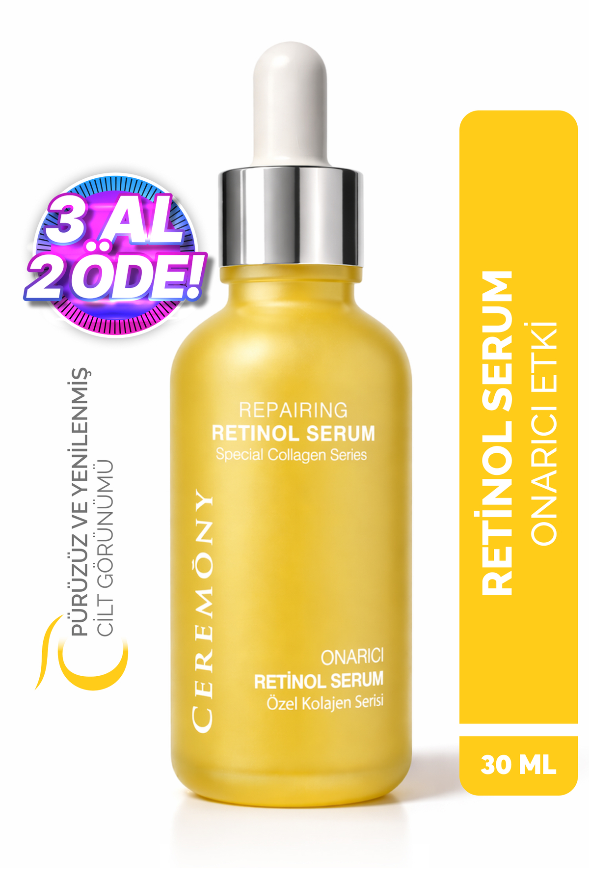 Ceremony Retinol Serum 30 ml | Kırışıklık Karşıtı Yenileyici Sıkılaştırıcı Gece Serumu