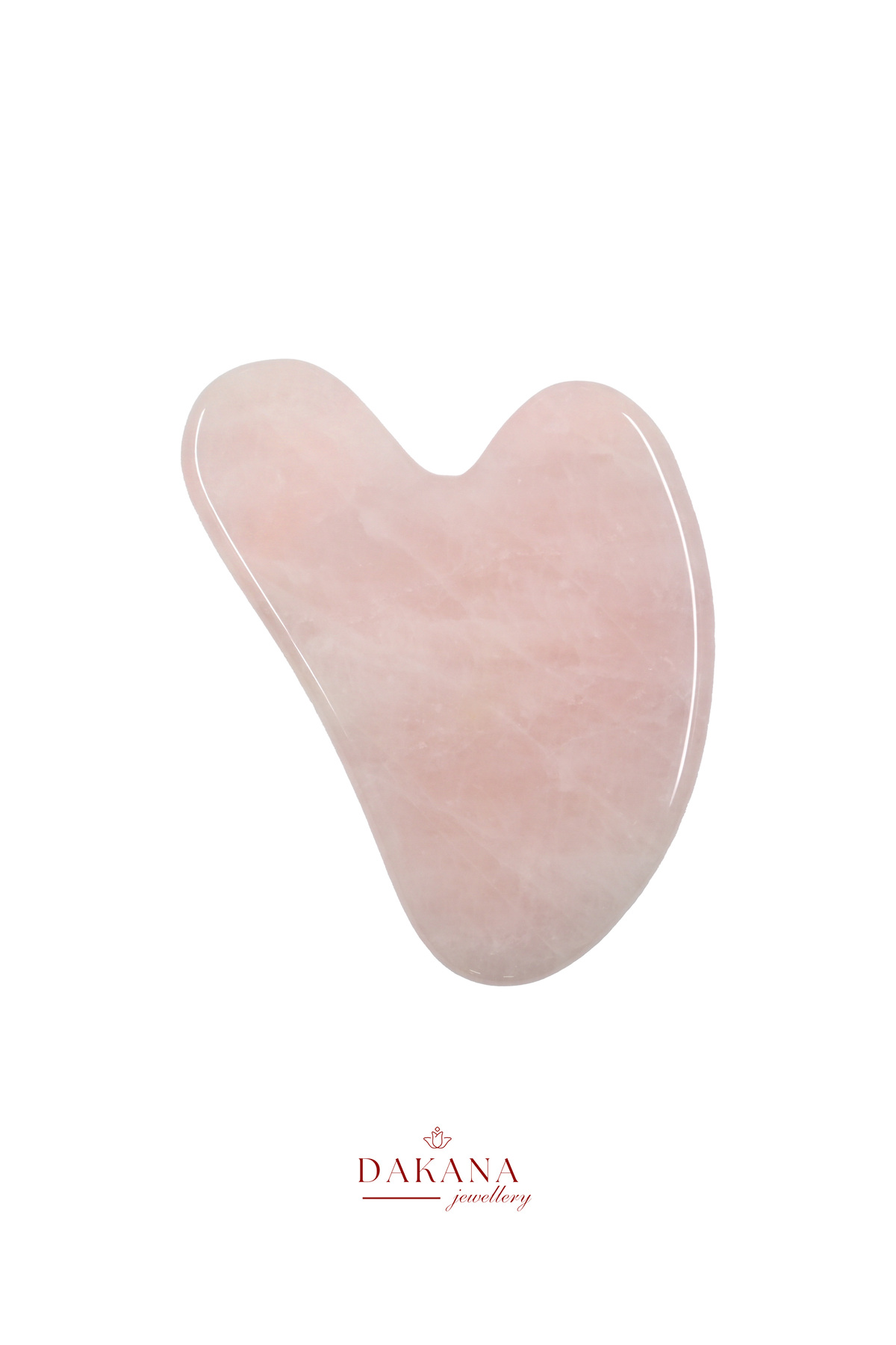 DAKANA JEWELLERY Sertifikalı Pembe Kuvars Gua Sha Yüz Masaj Taşı