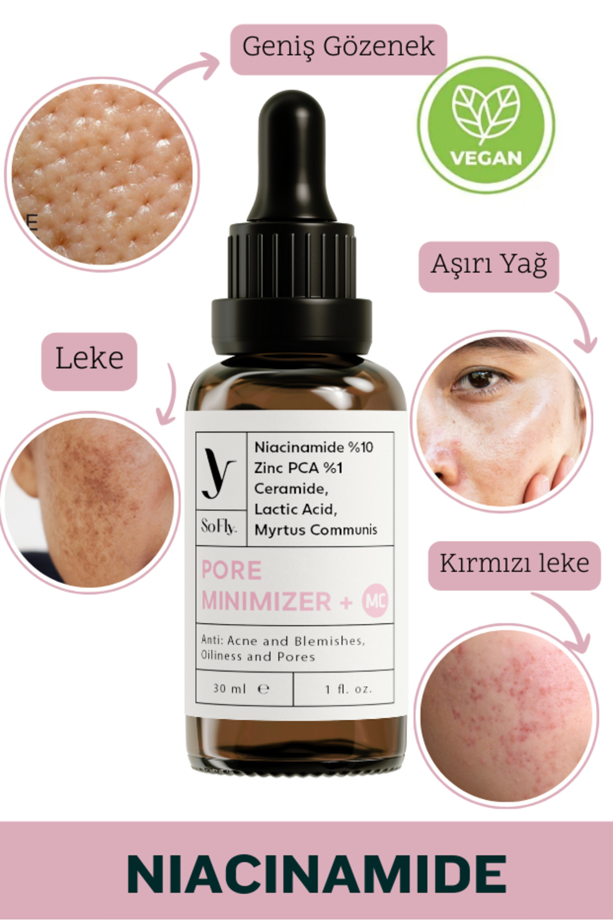 So Fly Pore Minimizer +mc Gözenek Sıkılaştırıcı Niacinamide Serum 30ml