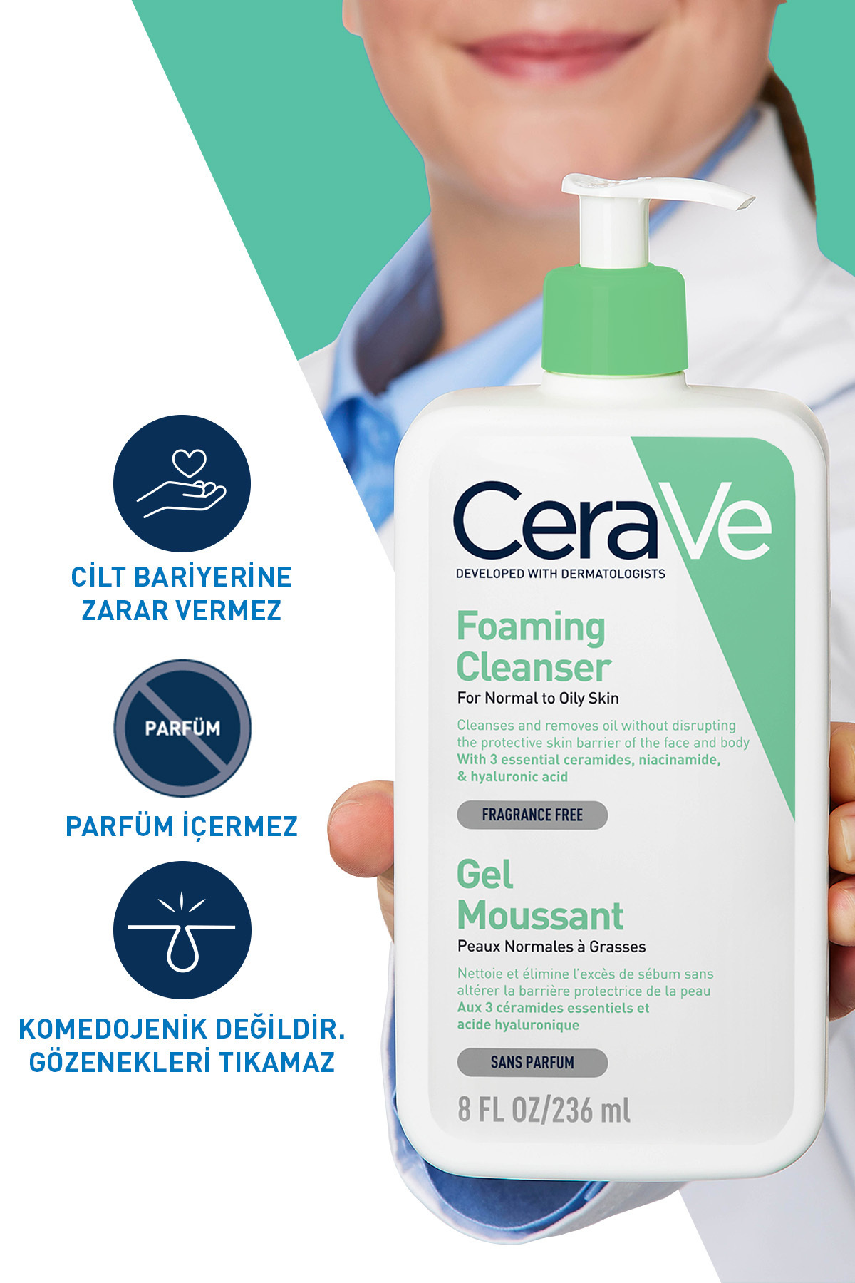 CeraVe Foaming Cleanser 236 ml - Görsel 3