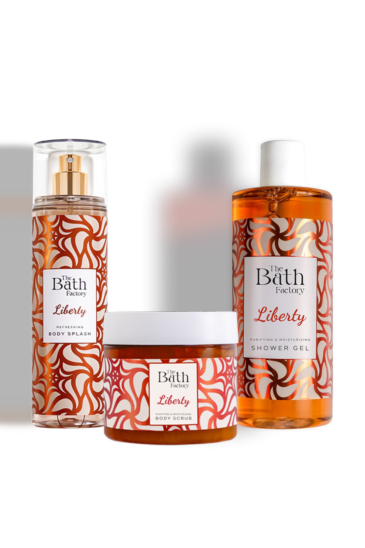 THE BATH FACTORY Liberty Duş Jeli + Vücut Peelingi + Vücut Spreyi