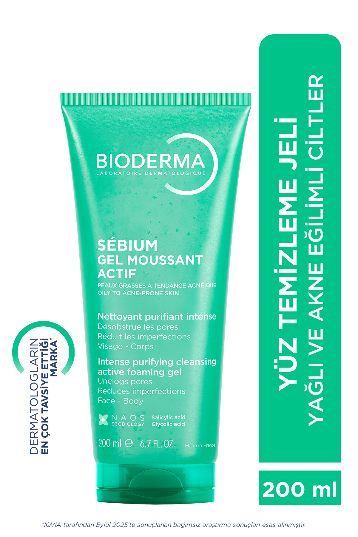 Bioderma Sebium Foaming Gel Active Yağlı ve Akneli Cilt, Glikolik Asit Yoğun Arındırıcı Temizleme Jeli 200ml