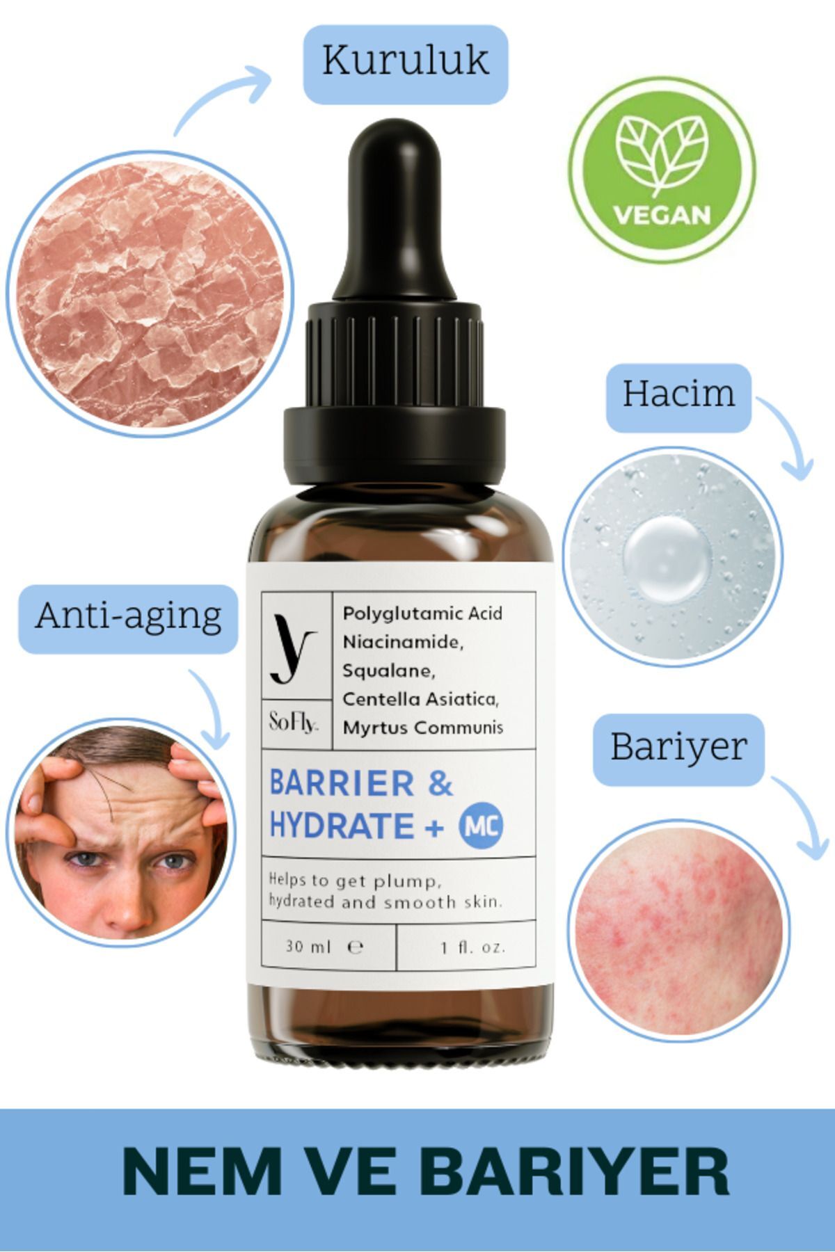 So Fly Barrier & Hydrate Polyglutamic Asit Nemlendirici Serum Mc 30ml