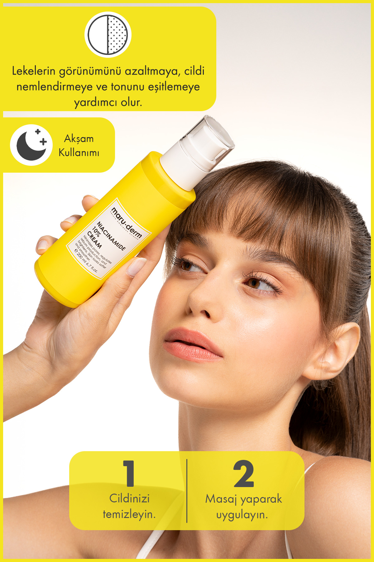 Maru.Derm Niacinamide %10 Leke Karşıtı Ve Gözenek Sıkılaştırıcı Krem 200 ML - Görsel 3