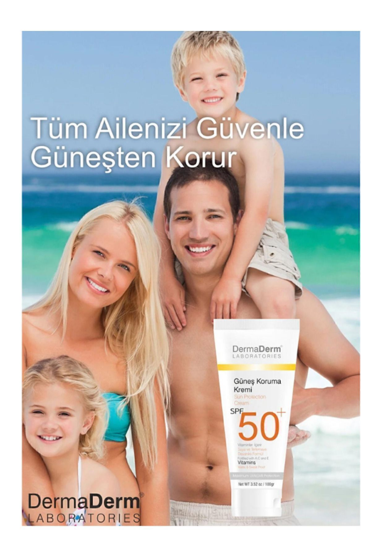 DermaDerm Güneş Kremi Spf 50 | Yüksek Uva/uvb Koruma | Yeni Üretim 100 gr 2 Adet - Görsel 3