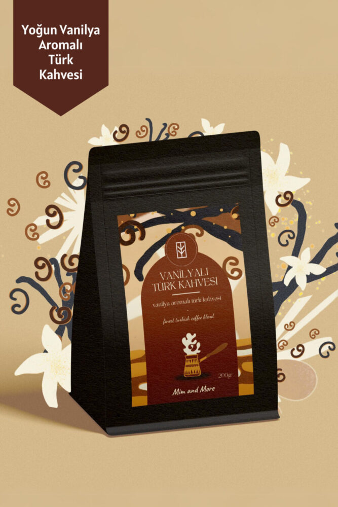 Mim and More Vanilla Turkish Coffee, Vanilla Flavored Turkish Coffee, 200 gr