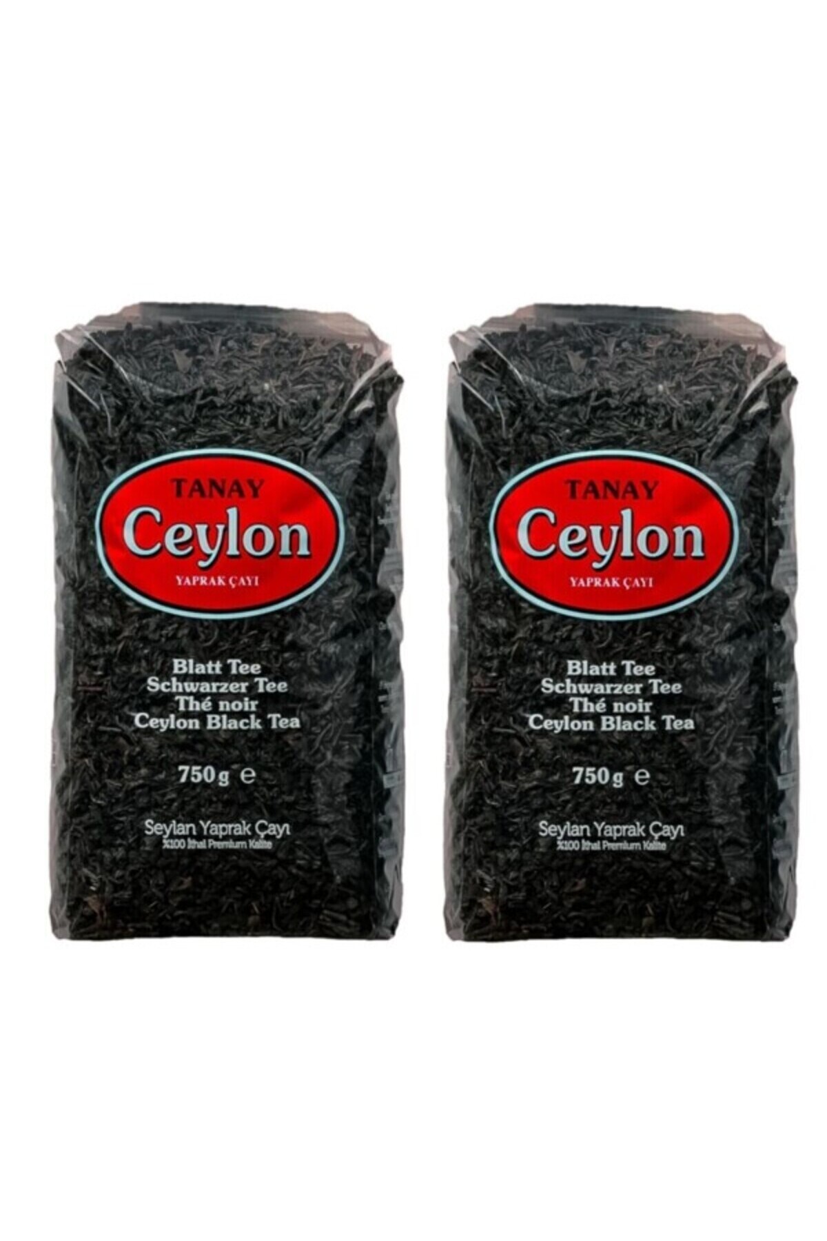 Tanay Ceylon Ithal Sri Lanka Siyah Yaprak Seylan Çayı Kaçak Çay 750 gr X 2 Adet (1.500 GR)