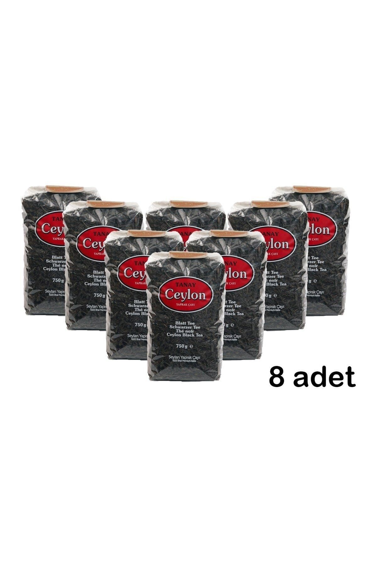 Tanay Ceylon Ithal Sri Lanka Siyah Yaprak Seylan Çayı Kaçak Çay 750 gr X 8 Adet (6.000 GR)