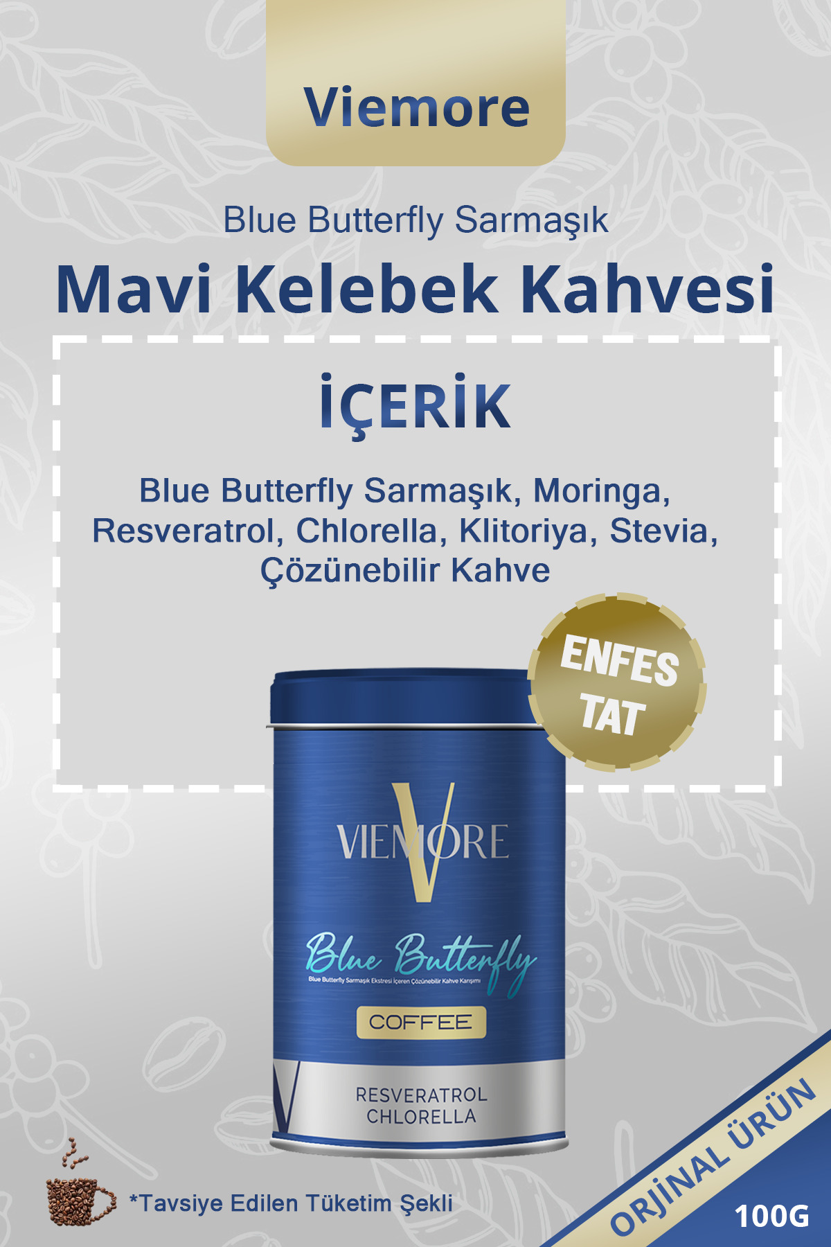 Viemore Blue Butterfly Sarmaşık Ekstresi Içeren Kahve - Mavi Kelebek Kahvesi 100g - Görsel 3