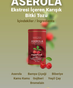 Mixed Herbal Powder containing Narcissa Acerola Extract - Acerola Detox Form Tea - Görsel 3