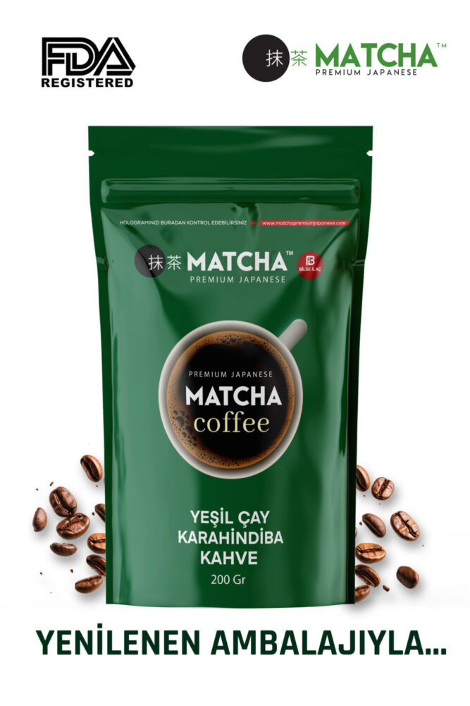 Bilge İlaç Matcha Premium Japanese KAHVE YEŞİL ÇAY VE KARAHİNDİBA İÇEREN KAHVE