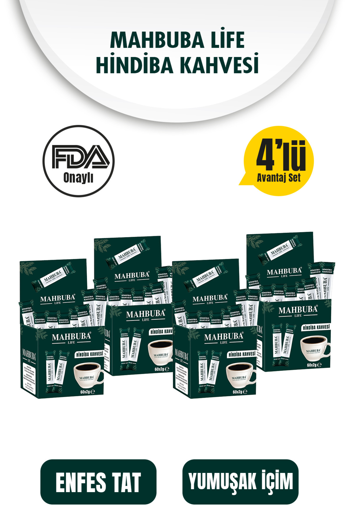 Mahbuba Hindiba Kahvesi 4x 120gr ( 4 Aylık Kullanım )