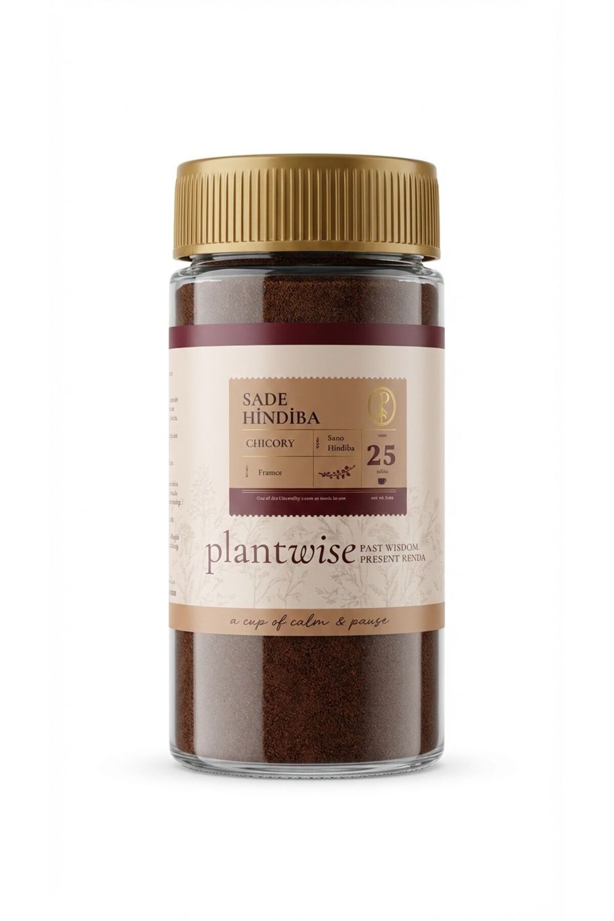 Plantwise Saf Hindiba Kahvesi | 0 Bitkisel | Kafeinsiz | 100g Cam Kavanoz