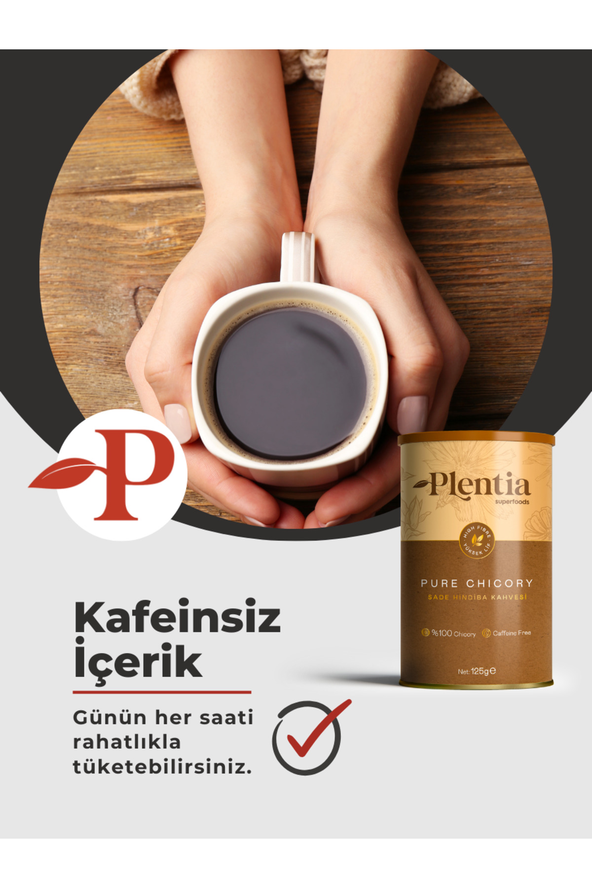 Plentia Superfoods Sade Hindiba Kahvesi - Pure Chicory - Görsel 3