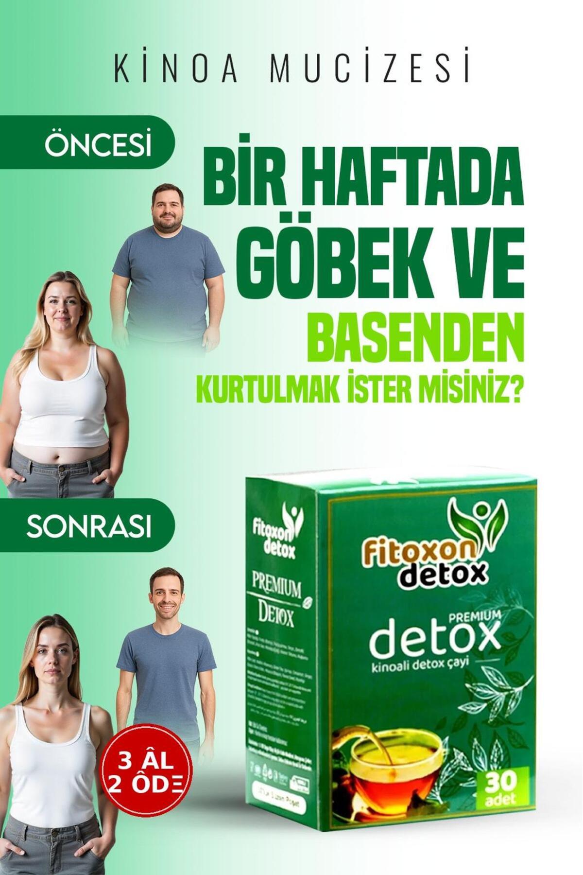 Fitoxon Göbek eriten zayıflama'ya Özel Formül Kinoalı Detox Organik kilo vermeye yardımcı Karışık Çayı 30 adet