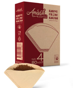 Anisah Coffee Filtre Kahve Kağıdı 4 Numara (80 Adet) | Kokusuz | Kimyasalsız | Doğa Dostu | Yırtılmaz