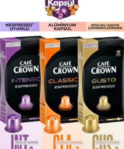 Cafe Crown Kapsül Kahve Tanışma Paketi 30'lu (Nespresso Uyumlu Alüminyum Kapsül Kahve)