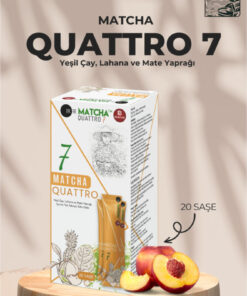 Bilge İlaç Matcha Premium Japanese Matcha Quattro Matcha,chia Lahana ve Mate Yaprağı İçeren Şeftali Aromalı Detox Burner Form Çayı